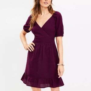 LOFT crinkle flounce dress